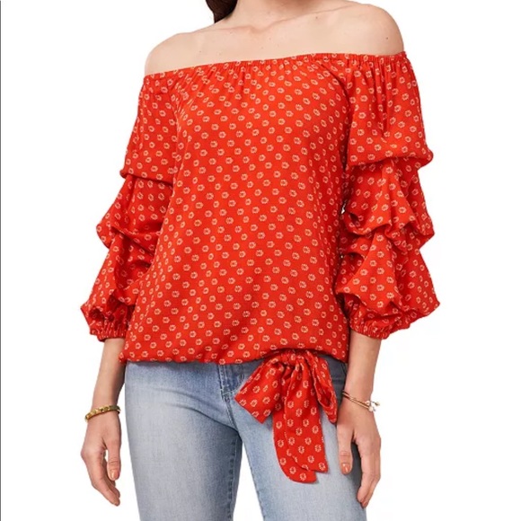 Vince camuto top - Off-The-Shoulder Bubble-Sleeve Top - Picture 4 of 6